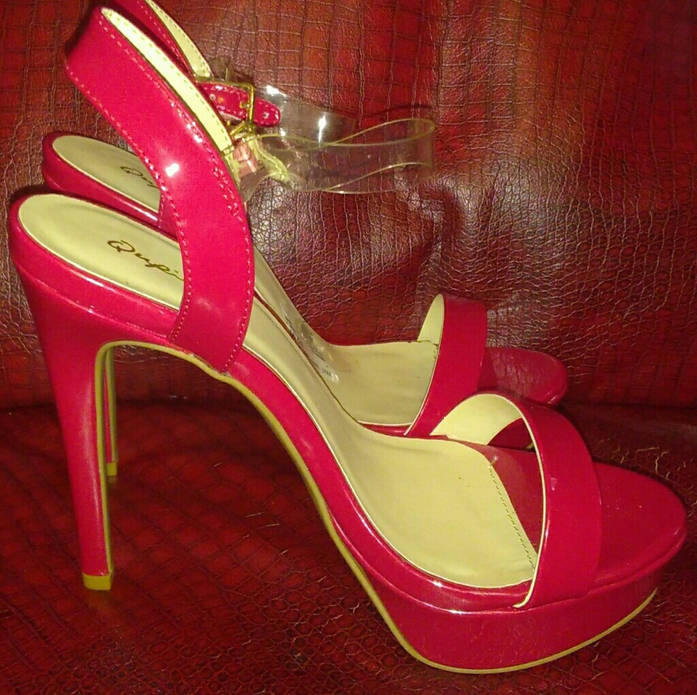 Red strap heels